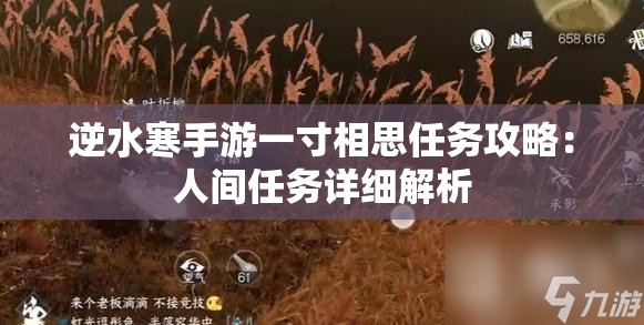 逆水寒手游一寸相思任务攻略：人间任务详细解析