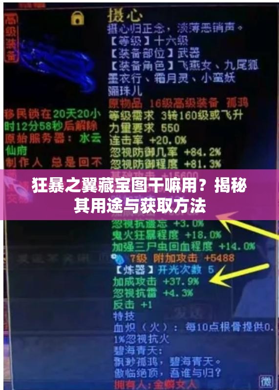 狂暴之翼藏宝图干嘛用？揭秘其用途与获取方法